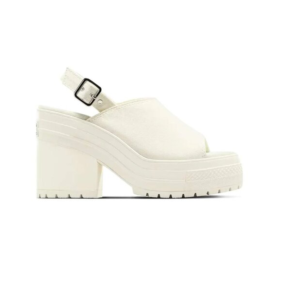 Chuck 70 De Luxe Heel Sandal Platform A13796C White Women's Size 7.5 NEW - Picture 12 of 13